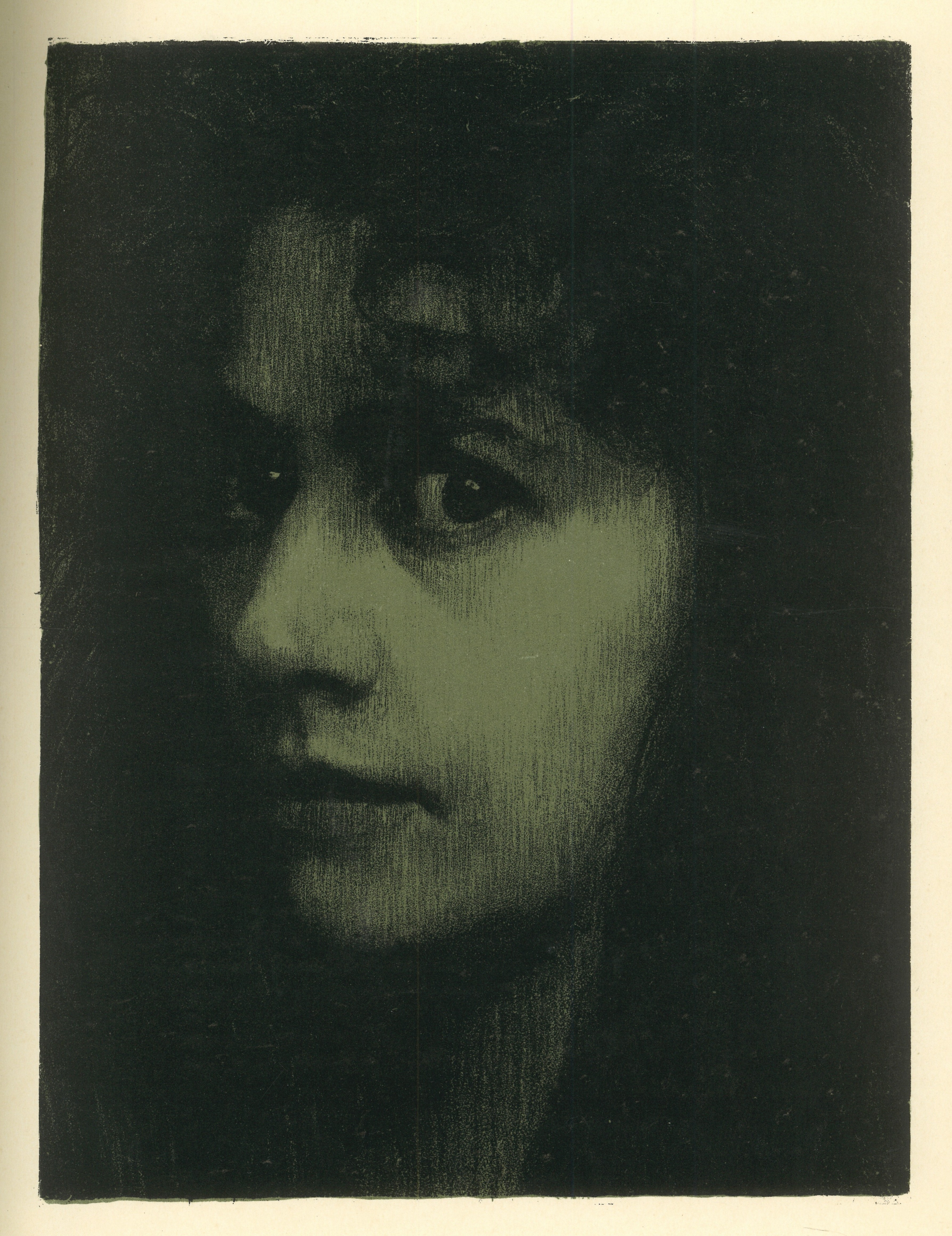 Hans Unger. Wieblichen Studienkopf (Study of a Woman&#39;s Head). Original lithograph. - 7000868541_5b47075093_o