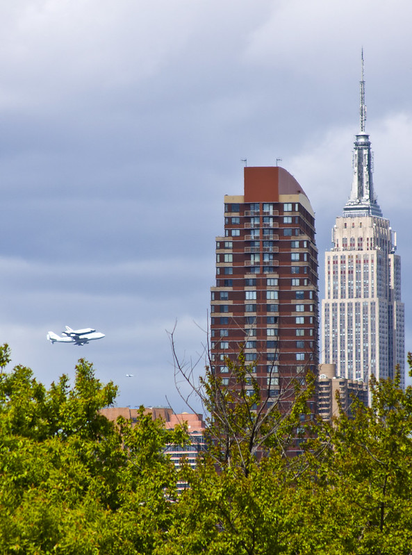 Space Shuttle Enterprise Flyover by the Empire State