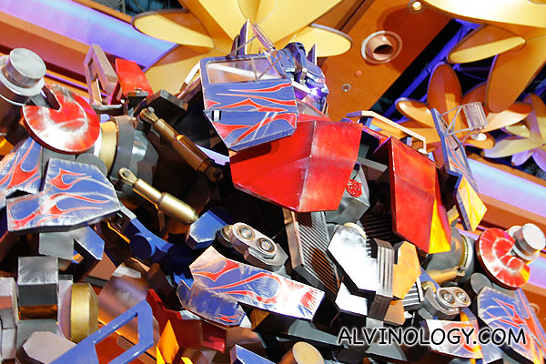 Close-up of the giant Optimus Prime