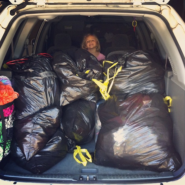 car full for the clothing drive