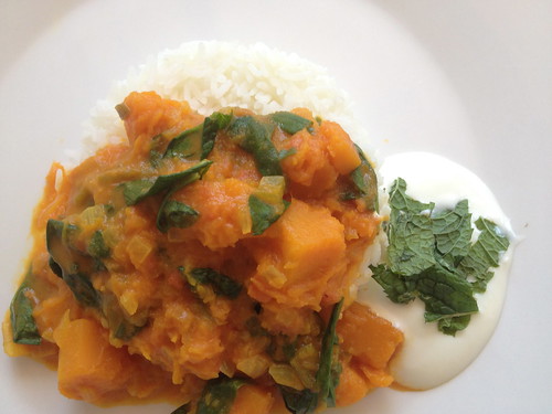 Vegetarian Curry - Pumpkin and Spinach