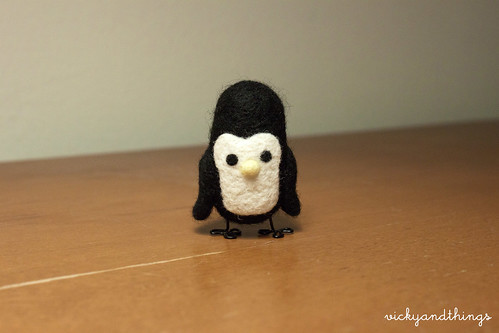 Needle felted penguin