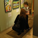 Students viewing the works