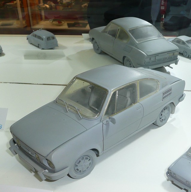 A prototype of the upcoming 1 18 Skoda 110R Coupe from Abrex on display at