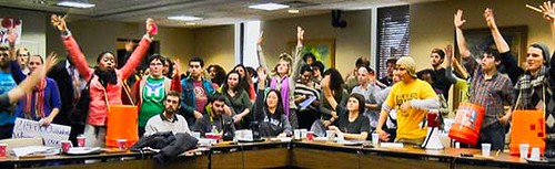 Board meeting in North Carolina to protest tuition increases in higher education. Students are facing the same problem across the United States. by Pan-African News Wire File Photos