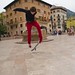 Un skater davant l'Ajuntament de Soller