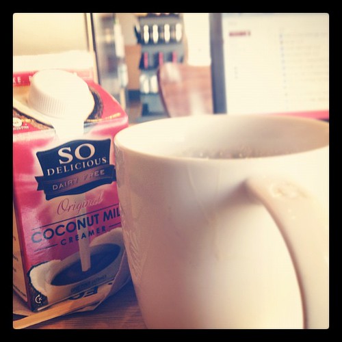 Why yes, I did bring my own creamer to the coffee shop. #coffeewasmylastnonveganholdout