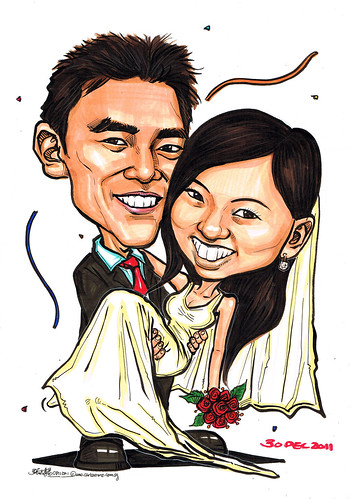 wedding couple caricatures 08112011