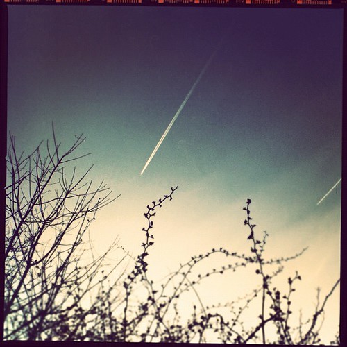 contrails at nightfall by lucy.loomis