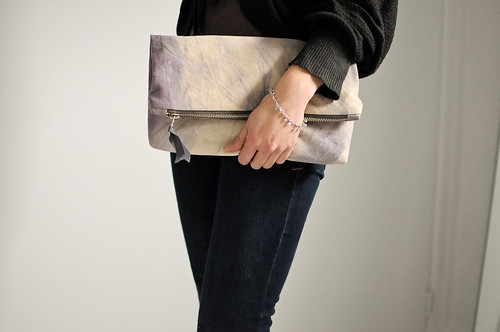 Natural Dyed Zip Clutch