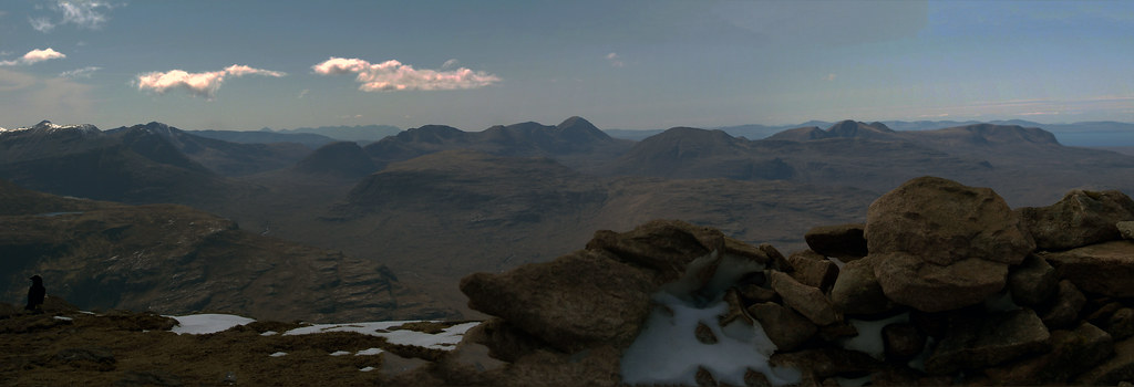 Summit view of Torridin forest from Slioch