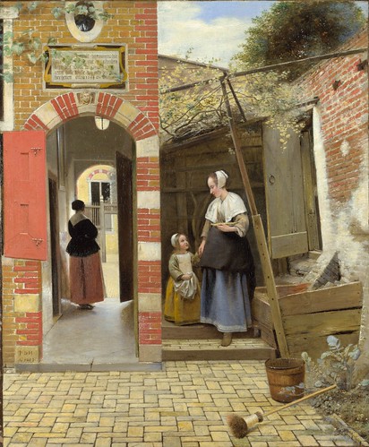 Pieter de Hooch - The Courtyard of a House in Delft [1658] by Gandalf's Gallery