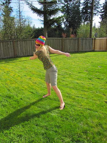 taking the rainbow beanie for a spin