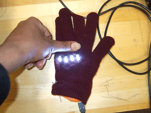 KNight Riders' Glove - when sensor is pressed