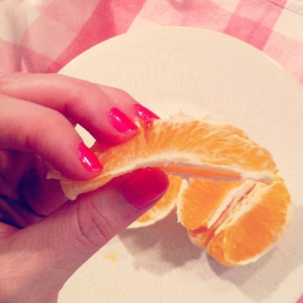 A #sign of spring/summer...neon pink nails + fresh fruit #marchphotoaday #day13