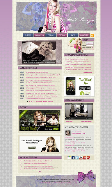 Avril Lavigne Layout Fake Esse Lay a releitura de um layout