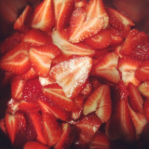 Strawberries laced with sugar #latergram #deliciousgram
