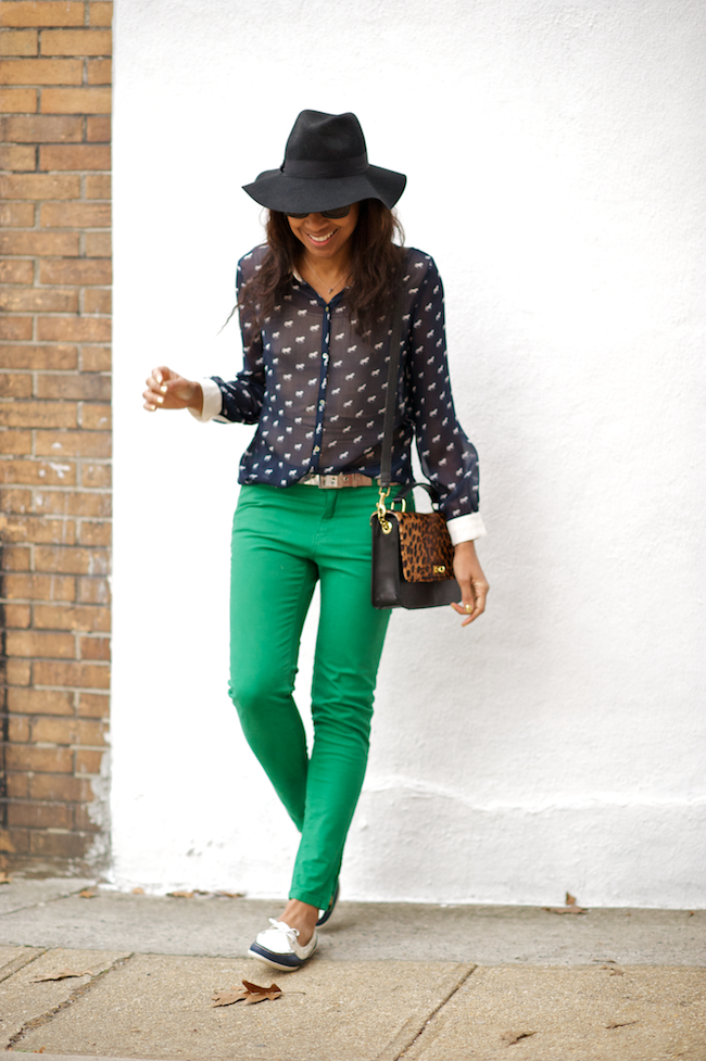 fashion green pants - Pi Pants