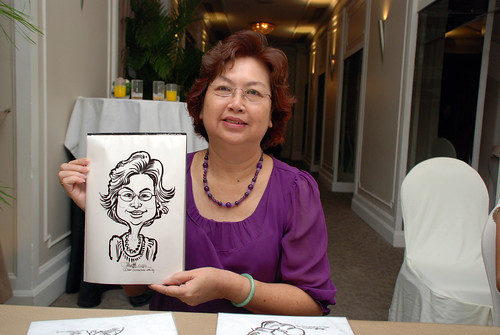 caricature live sketching for wedding dinner @ Goodwood Park Hotel - 8