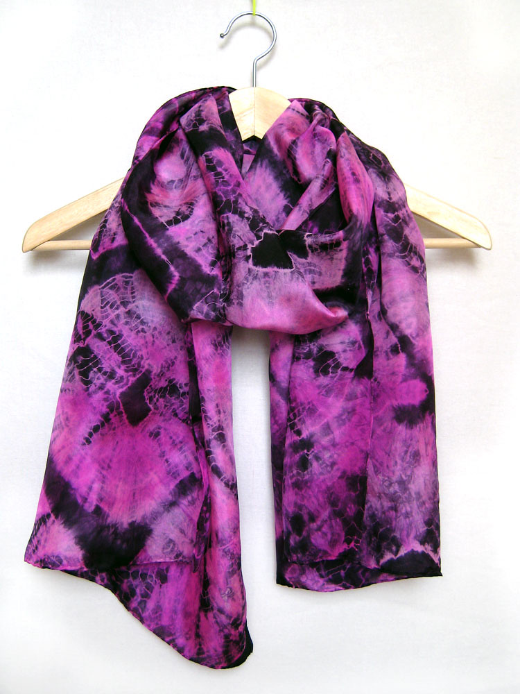 pink shibori scarf
