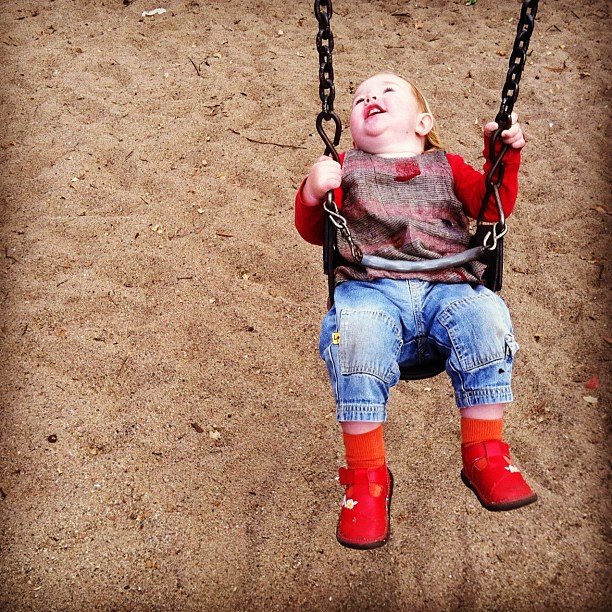 Extreme joy... #playground #swing #love