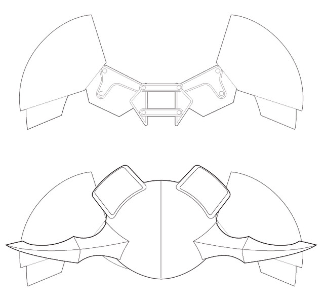 Leather Shoulder Armor Pattern Sketch Coloring Page