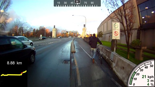 Walking bikes in bike lane