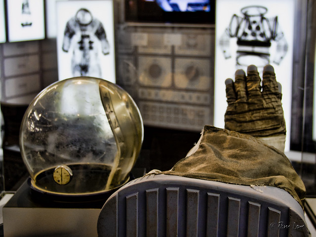 Columbia Memorial Space Center Suited for Space exhibit helmet and boots