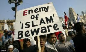 Banner: Enemy of Islam beware