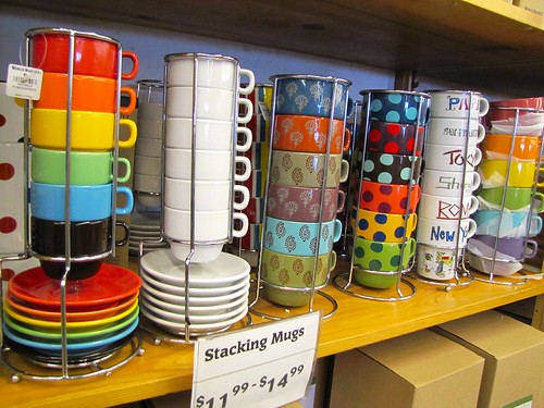 colorful stacking mugs