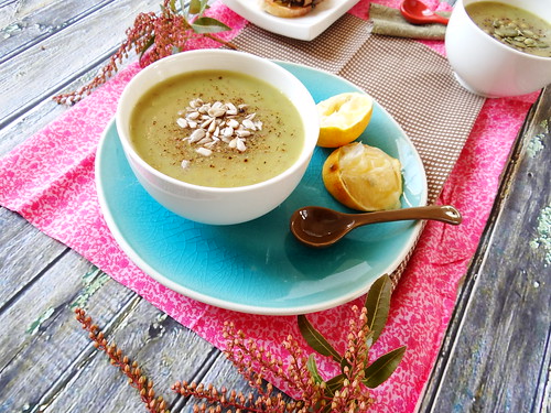 creamy asparagus + red potato soup