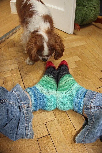 Gimli inspects the new socks