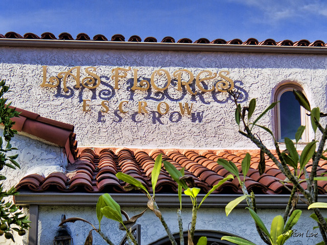 Las Flores Escrow sign and shadow