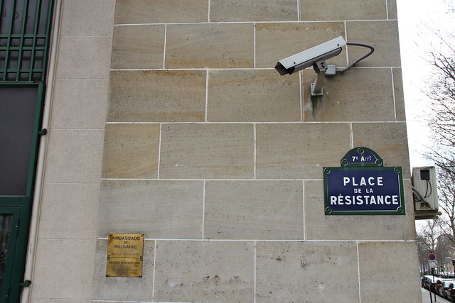 Place de Resistance, Security Camera, and Bulgarian Embassy, Paris, February 2012