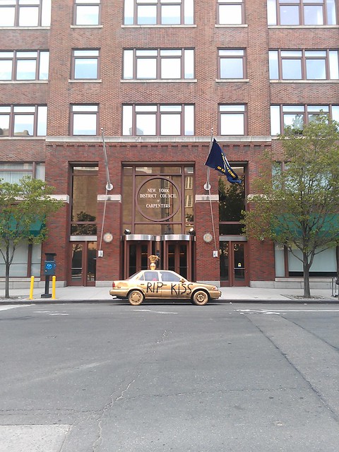 R.I.P. KISS-FM golden car in front of 395 Hudson Street