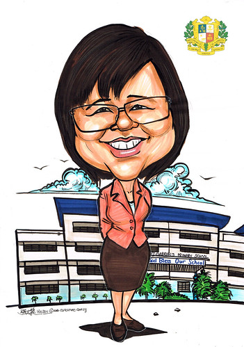 farewell caricature for Principle of St. Gabriel's Primary School