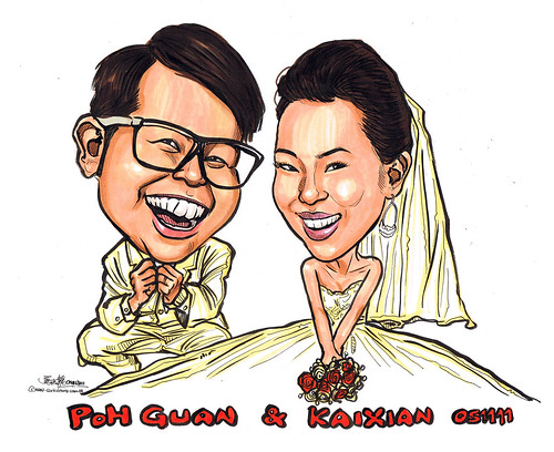 wedding couple caricatures 01112011