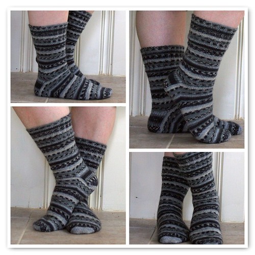 FO: grey jacquard socks