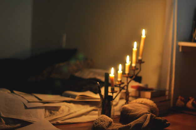 working-by-candlelight