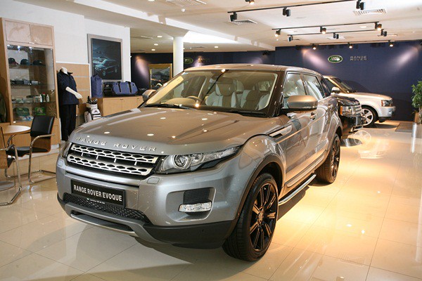 (From Front) The new Range Rover Evoque, Range Rover and Range Rover Sport on display at the Range Rover section