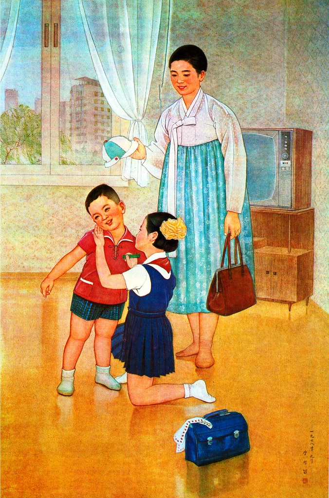 Чучхе-живопись на женскую тему из КНДР