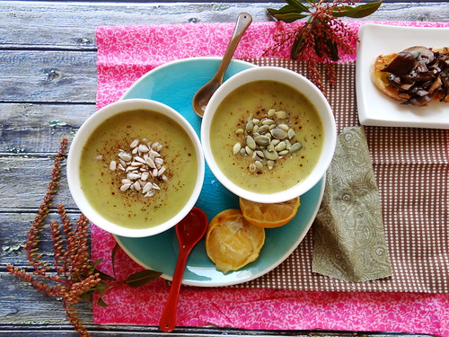 creamy asparagus + red potato soup