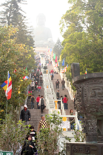 lots and lots of stairs to the Buddha