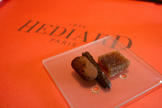A fruit jelly, a trufflelines and an orangette
