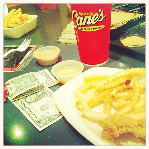 The finest chicken fingers my money has ever bought. I could eat at raising canes every day!