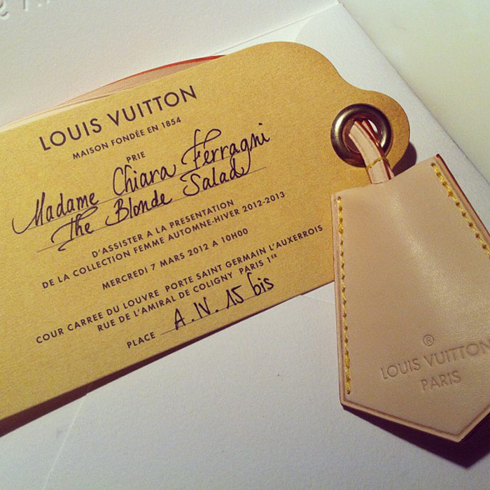 Louis Vuitton invitation - The Blonde Salad