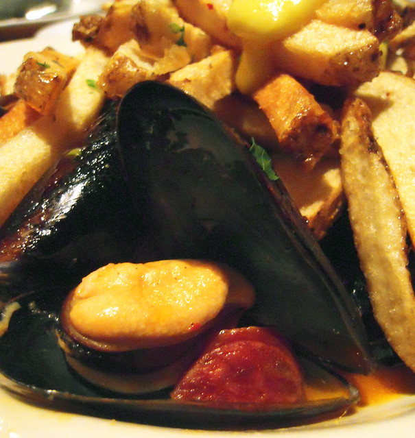 Close Up of Mussels & Chorizo