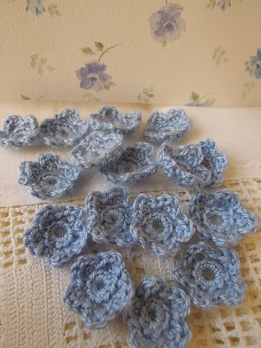 Blue Crochet Flowers by RubyRed06