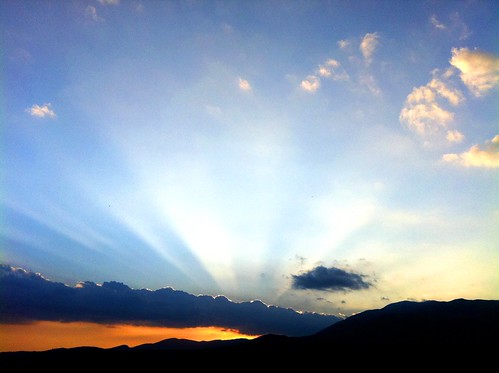 無料写真素材|自然風景|空|朝焼け・夕焼け|薄明光線|風景イタリア