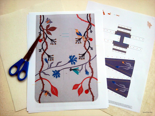 DIY Paper and canvas Hermes Jige Clutch